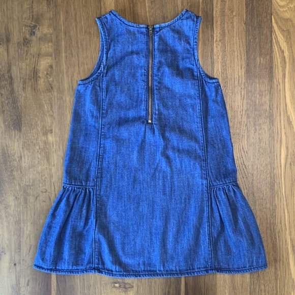 BABY GAP Girls Chambray Dress 3 3T Denim Toddler Girl Drop Waist Comfy Jean - Picture 2 of 4